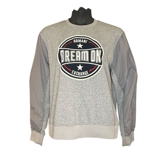Armani Exchange Men's Gray Dream On Crew Neck Long Sleeve Sweatshirt Size XL - Picture 1 of 6